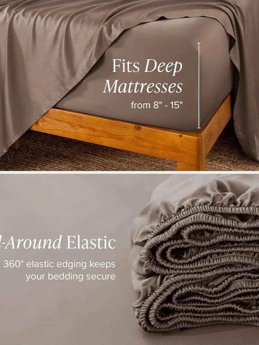 Bare Home taupe 100% Rayon Bamboo Sheet Set - Soft Home Bedding